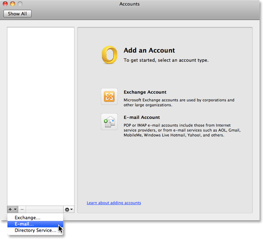 change outlook password for mac 2011