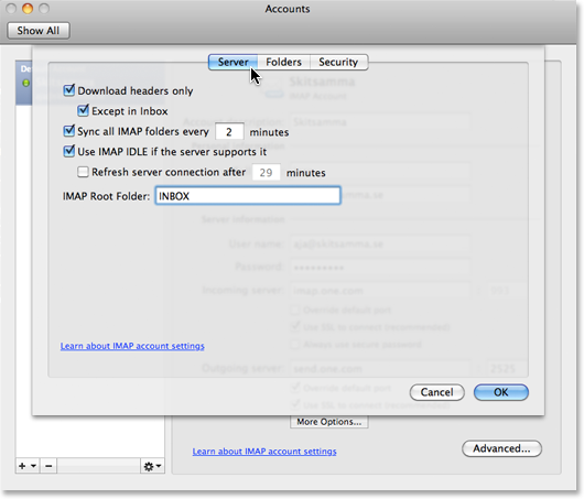 issues with outlook for mac 2011 and imap