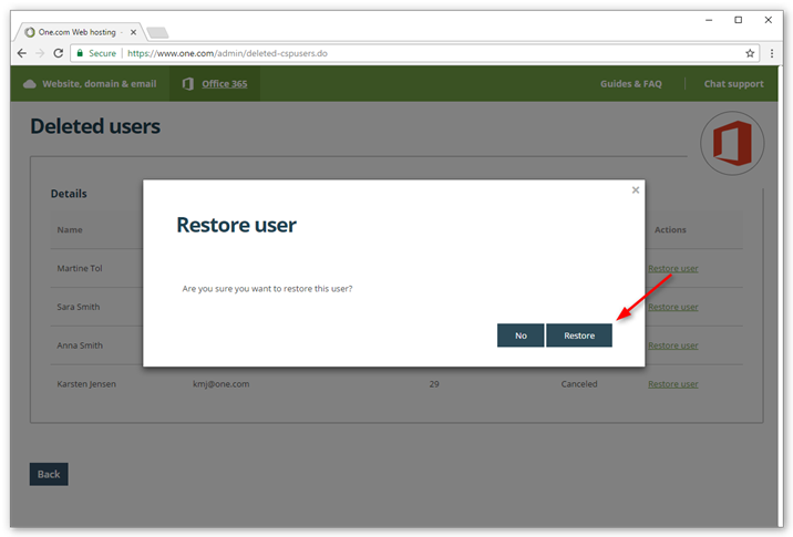 Cómo restaurar a un usuario de Office 365? – Asistencia 