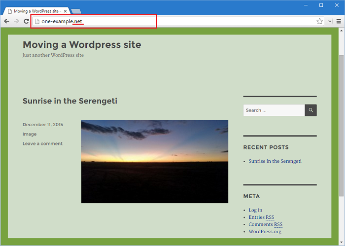 Wordpress site has now been moved