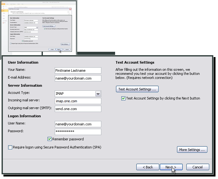 set up gmail in outlook 2010