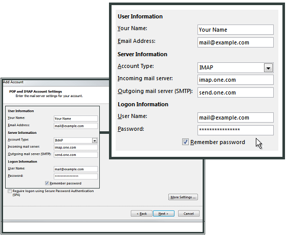 using two email accounts in outlook 2013