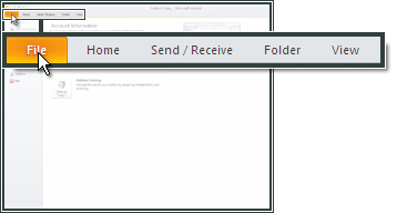 Open Outlook 2010 and select File
