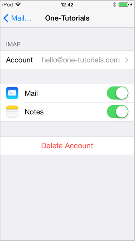 Tap your account again on iPhone iOS 7.