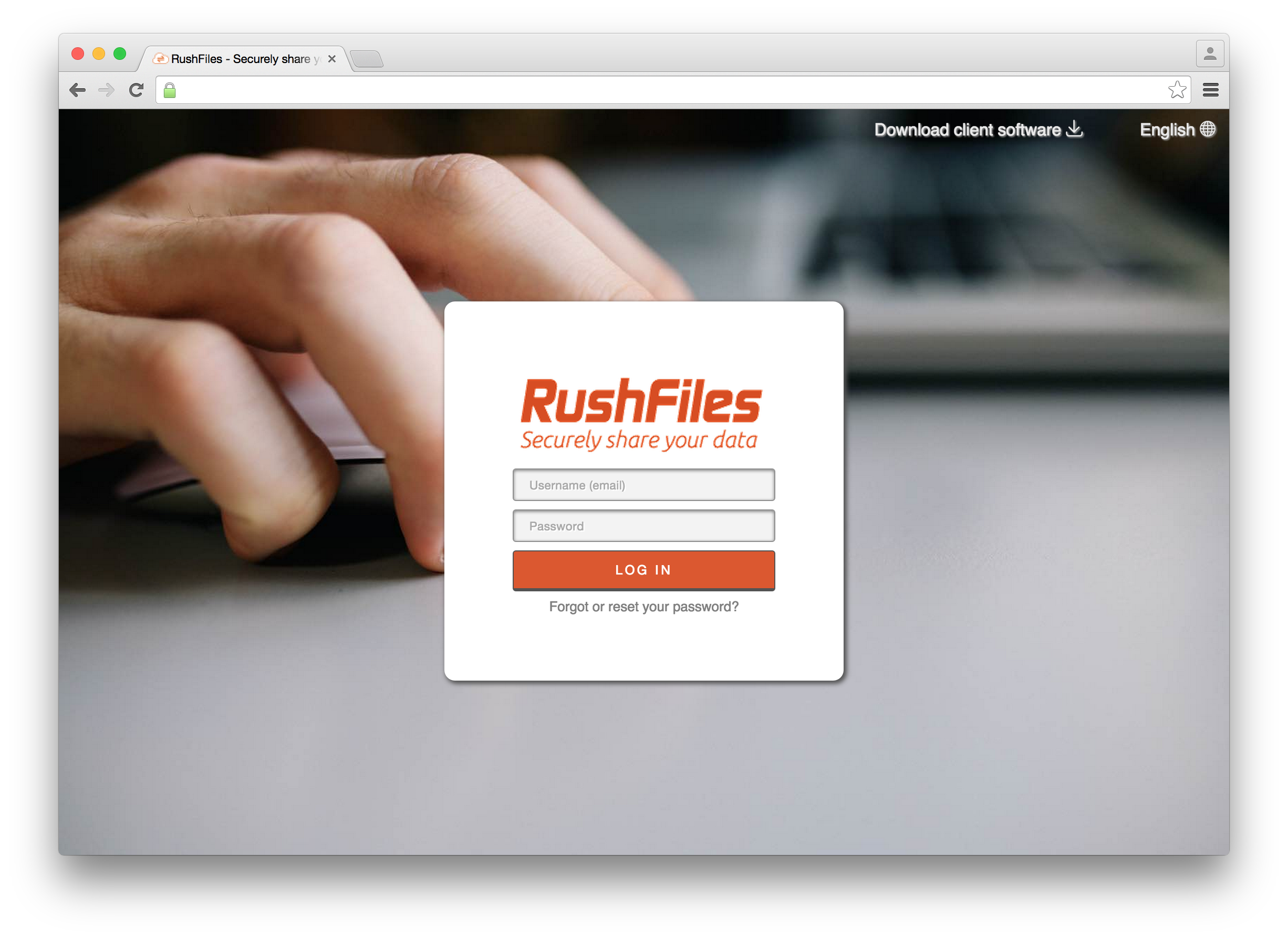 Log on your RushFiles account