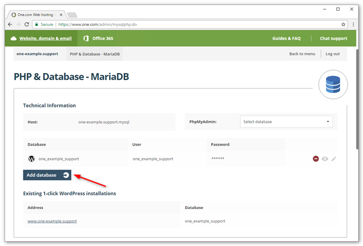Click Add database