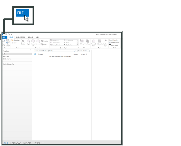 Open Outlook and select File