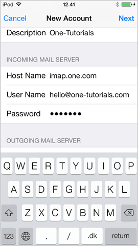 incoming mail server iphone 7