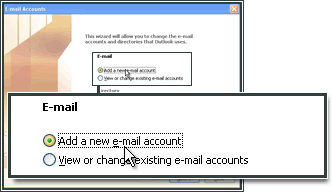 Add a new e-mail account.