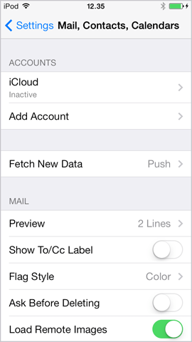 Pulsar añadir cuenta en iPhone iOS 7.