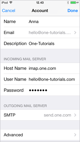 configurar gmail iphone imap settings